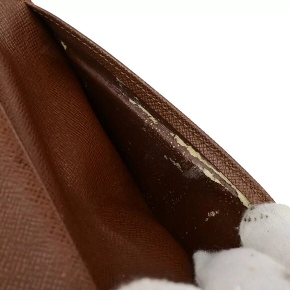 LOUIS VUITTON 3 Set Trifold Wallet Monogram Damier Ebene Leather Brown - Picture 7 of 9